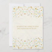 トゥインクルリトルスターベビーシャワー金ゴールドアクア 招待状 (裏面)