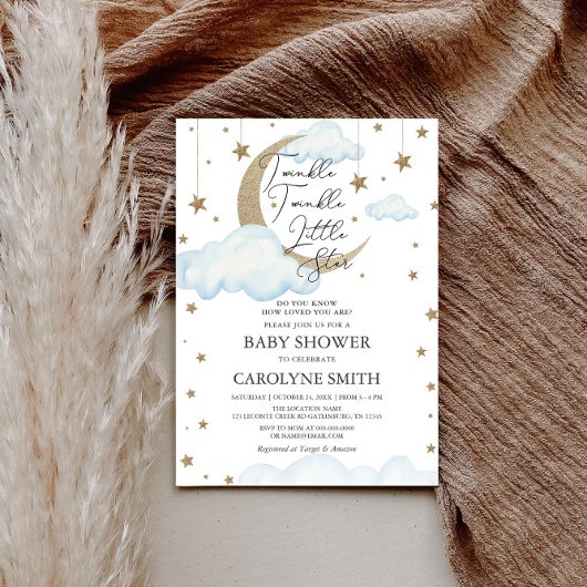 トゥインクルリトルスターボーイベビーシャワー招待状 招待状