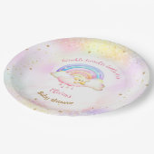トゥインクルリトルスターレインボーガールベビーシャワー ペーパープレート (アングル)