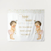 トゥインクルリトルスターヴィンテージベビーツインガールズ タペストリー (正面(横))