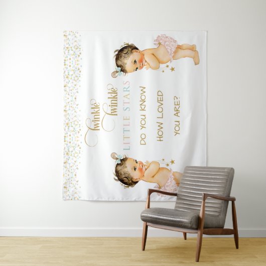 トゥインクルリトルスターヴィンテージベビーツインガールズ タペストリー (インサイチュ)