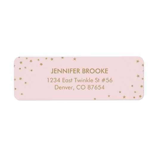 トゥインクルリトルスター差出人住所ラベル |ピンク ラベル (正面)