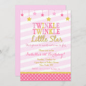 トゥインクルリトルスター誕生日招待状 招待状 (正面/裏面)