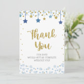 トゥインクルリトルスター金ゴールドブルースパークルベビー サンキューカード (スタンド正面)