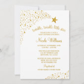 トゥインクルリトル射撃、 発砲スターフェイク金ゴールドベビーシャワー 招待状 (正面)