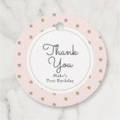 トゥインクル金ゴールドスターズ&ピンククラウド誕生日 フェイバータグ (裏面)