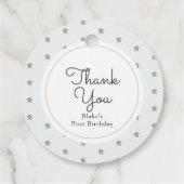 トゥインクル金ゴールドスターズ&ブルークラウド誕生日 フェイバータグ (裏面)