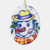 トゥインクル雪だるま名前をカスタムする セラミックオーナメント (右)