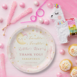 トゥインクル リトルスター はじめての誕生日 ピンク ペーパープレート