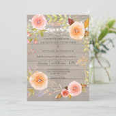 トゥイン素朴クル光結婚のフローラリース 招待状 (スタンド正面)