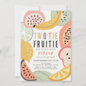 トゥイーティー フルーティー カラフル フルーツ 2歳の誕生日 招待状 (正面)