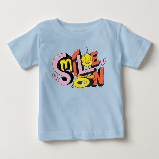 トゥイーティー™ 笑顔でいこう ベビーTシャツ (正面)