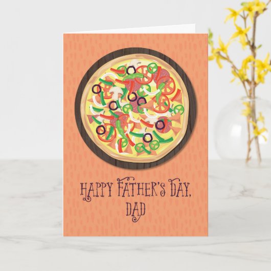 トゥイーンまたは10代のピザ父の日からのパパ カード (黄色い花)