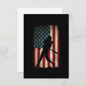 トゥイーンガールズソフトボール物USAフラグ サンキューカード (正面/裏面)