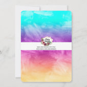 トゥイーンガールバースデーパーティーウォーターカラーデザイン 招待状 (裏面)