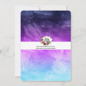 トゥイーンガールバースデーパーティーウォーターカラーデザイン 招待状 (裏面)
