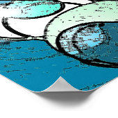 トゥイーンサークル – 青/緑の抽象芸術ポスター ポスター (角)