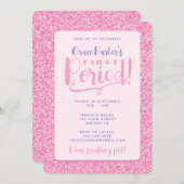 トゥイーンピンクグリッターガーリー可愛い第1期パーティー 招待状 (正面/裏面)
