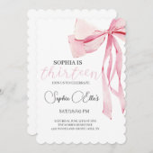 トゥイーンピンクボウ13誕生日 | コケット13誕生 招待状 (正面/裏面)