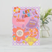 トゥイーン名門私立校風の10代のグルービー誕生日招待状。 招待状 (スタンド正面)