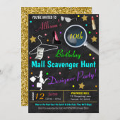 トゥイーン10代のバースデーパーティーへの招待 招待状 (正面/裏面)