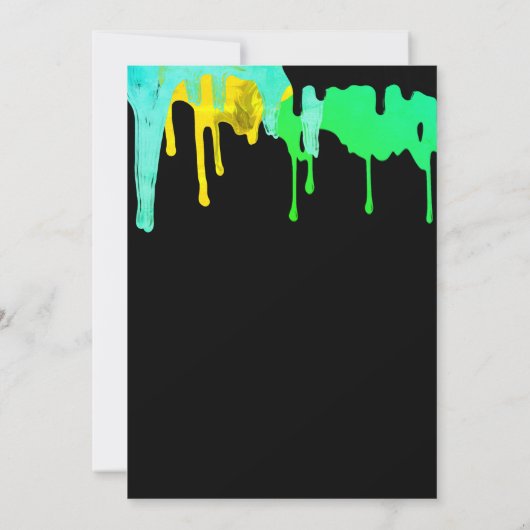 トゥイーン10代の少年Any年齢ネオン誕生日パーティー 招待状 (裏面)