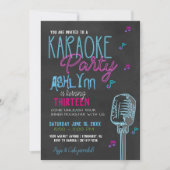 トゥイーン/10代のカラオケ誕生日パーティー 招待状 (正面)