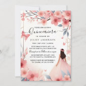 トゥウッドツリーピンクガーリーさくらんぼブロッサムキンセアニェラ 招待状 (正面)