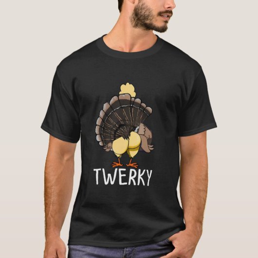 トゥエルキーおもしろいトルコ感謝の感謝の感謝祭 Tシャツ (正面)