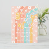 トゥエルブ イズ ア ヴァイブ レインボー デイジー 12歳の誕生日パーティー 招待状 (スタンド正面)