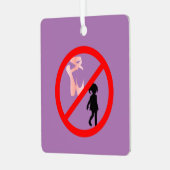 トゥエ シューズ 警告 ホット ピンク メタル オーナメント (正面左)