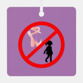 トゥエ シューズ 警告 ホット ピンク メタル オーナメント (正面)