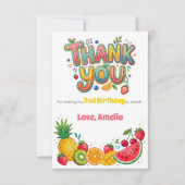 トゥオッティ フルーティ 2歳の誕生日パーティー サンキューカード (正面)