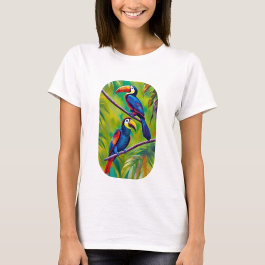 トゥカカラフルン鳥の芸術 Tシャツ (正面)