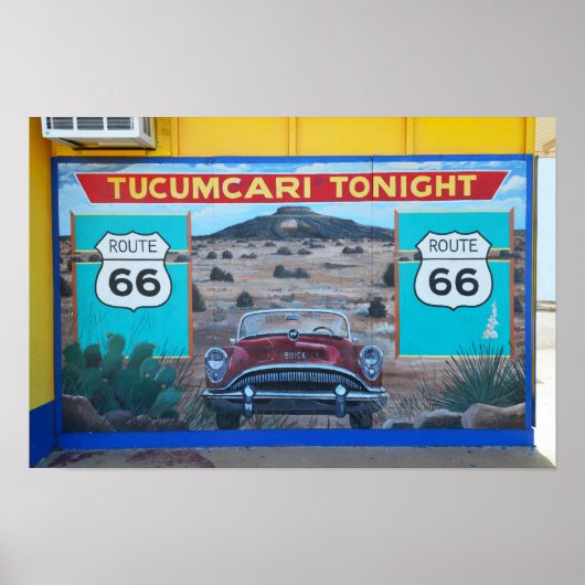 トゥカムカリ・トゥナイト壁画、ルート66、ニューメキシコ州 ポスター (正面)