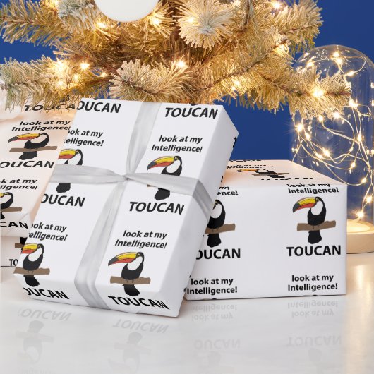 トゥカンの鳥の熱帯おもしろい ラッピングペーパー (クリスマス)