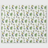 トゥカンエキゾチックMonsteraウォーターイラストレーション ラッピングペーパー (フラット)