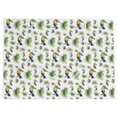 トゥカンエキゾチックMonsteraウォーターイラストレーション ラージペーパーバッグ (裏面)