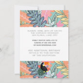 トゥカンセカンド誕生日ジャングルトピックサマーテーマ 招待状 (裏面)