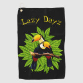 トゥカンデュオポップオンブラック ゴルフタオル (正面)