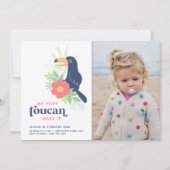 トゥカントロピカルパーム葉誕生日招待状 招待状 (正面)