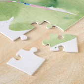 トゥカンポートレートとトロピカル葉 ジグソーパズル (側面)