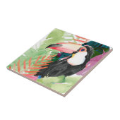 トゥカンポートレートとトロピカル葉 タイル (側面)