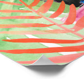 トゥカンポートレートとトロピカル葉 ポスター (角)