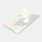 トゥカンポートレートとトロピカル葉 ポストイット (アングル)