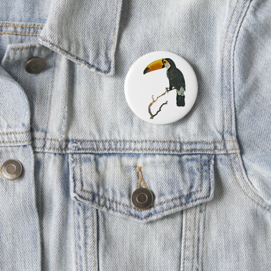 トゥカンポートレート動物熱帯鳥デザイン 缶バッジ (インサイチュ)