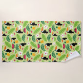 トゥカン熱帯夏 ビーチタオル (正面)