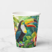 トゥカン熱帯鳥パーソナライズされた名 紙コップ (裏面)