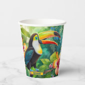 トゥカン熱帯鳥パーソナライズされた名 紙コップ (正面)