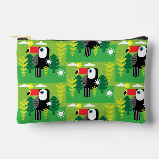 トゥカン熱帯鳥 アクセサリーポーチ (正面)